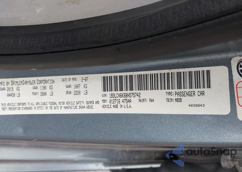 2008 Dodge Avenger Se из США, поврежденный, VIN 1B3LC46K68N575742